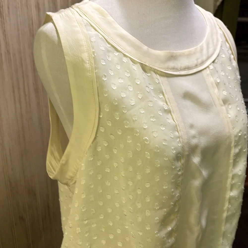 Daniel Rainn Silk Lined Peplum Blouse, Medium, NWOT, Cream Ecru Sheer Elegant - Picture 4 of 14